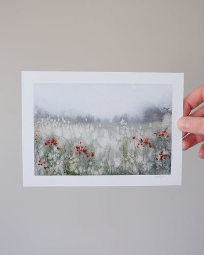 Watercolour Flowers Print