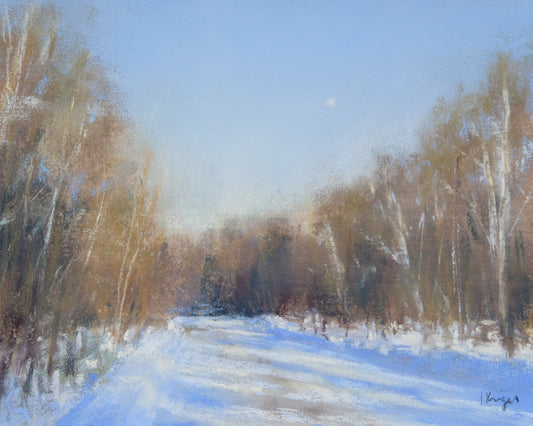 'Cottage road in winter'